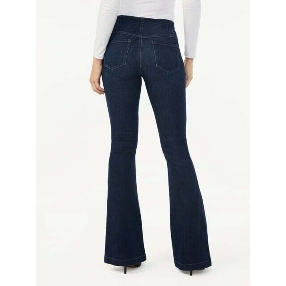 Sofia Jeans by Sofia Vergara Melisa Super High Rise Sz 4 Flare Pull On Dark Wash - Picture 3 of 16